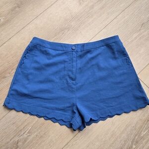 ark & co Women's Small Royal Blue Scalloped Hem shorts EUC